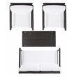 Safavieh Garnen 4-Piece Polyester Fabric/Foam Living Set in Brown/White Cushion
