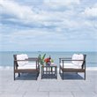 Safavieh Garnen 4-Piece Polyester Fabric/Foam Living Set in Brown/White Cushion