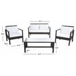 Safavieh Garnen 4-Piece Polyester Fabric/Foam Living Set in Brown/White Cushion