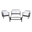 Safavieh Garnen 4-Piece Polyester Fabric/Foam Living Set in Brown/White Cushion