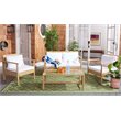 Safavieh Garnen 4-Piece Polyester Fabric Living Set in Natural/White Cushion
