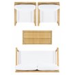 Safavieh Garnen 4-Piece Polyester Fabric Living Set in Natural/White Cushion