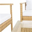 Safavieh Garnen 4-Piece Polyester Fabric Living Set in Natural/White Cushion