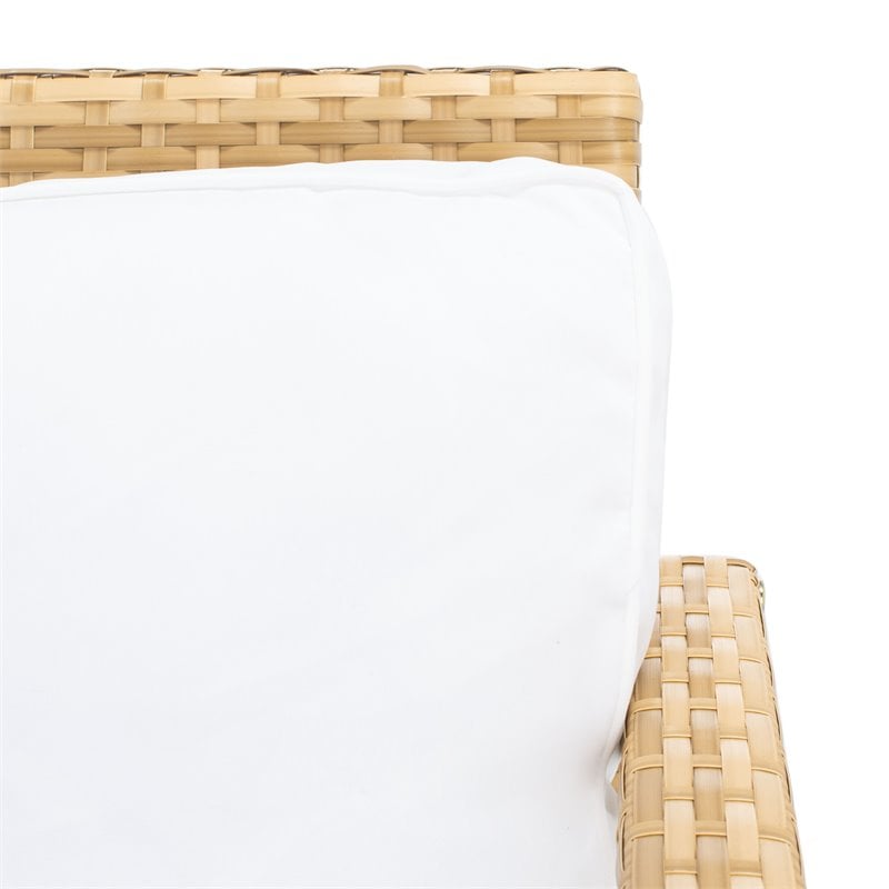 Safavieh Garnen 4-Piece Polyester Fabric Living Set in Natural/White Cushion
