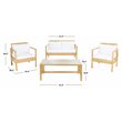 Safavieh Garnen 4-Piece Polyester Fabric Living Set in Natural/White Cushion