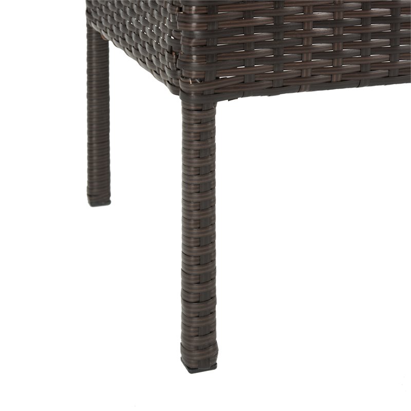 Safavieh Mattia 4-Piece Wood Outdoor Lounge Set in Brown and Beige