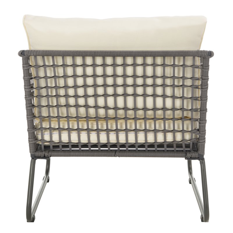 Safavieh Benjin 4-Piece Rattan/Polyester Outdoor Living Set in Gray/White