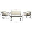 Safavieh Benjin 4-Piece Rattan/Polyester Outdoor Living Set in Gray/White
