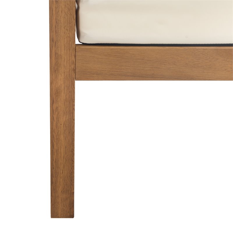 Safavieh Alda 4-Piece Eucalyptus Wood Outdoor Set in Teak Brown and Beige