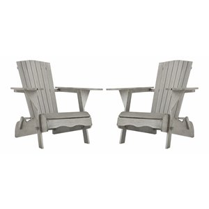 safavieh breetel eucalyptus wood outdoor adirondack chairs in gray (set of 2)