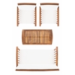 Safavieh Rocklin Wood 4 Pc Outdoor Set  in Natural / Beige