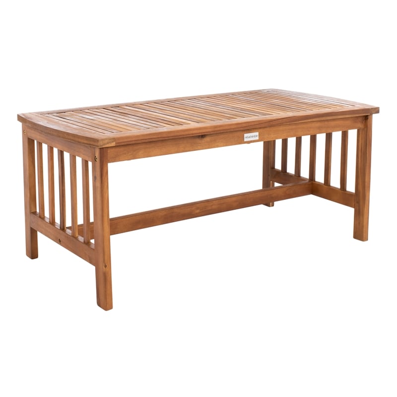 Safavieh Rocklin Wood 4 Pc Outdoor Set  in Natural / Beige