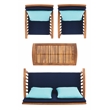 Safavieh Rocklin 4-Piece Acacia Wood Outdoor Set in Natural / Navy