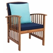 Safavieh Rocklin 4-Piece Acacia Wood Outdoor Set in Natural / Navy