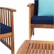 Safavieh Rocklin 4-Piece Acacia Wood Outdoor Set in Natural / Navy