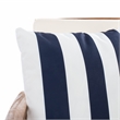 Safavieh Rocklin 4-Piece Acacia Wood Outdoor Set in Natural / Beige /Navy/White