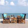 Safavieh Fontana Wood 4 Pc Outdoor Set in Natural / Navy
