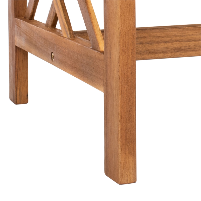 Safavieh Fontana Wood 4 Pc Outdoor Set in Natural / Navy