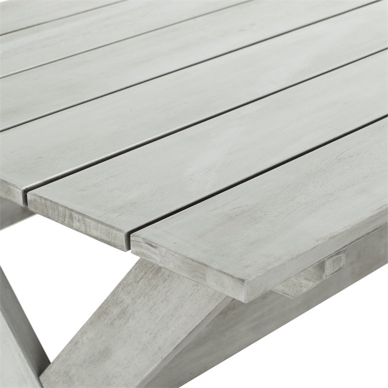 Safavieh Marina 3-Piece Acacia Wood Outdoor Set in Distressed Gray