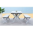 Safavieh Marina 3-Piece Acacia Wood Outdoor Set in Distressed Gray