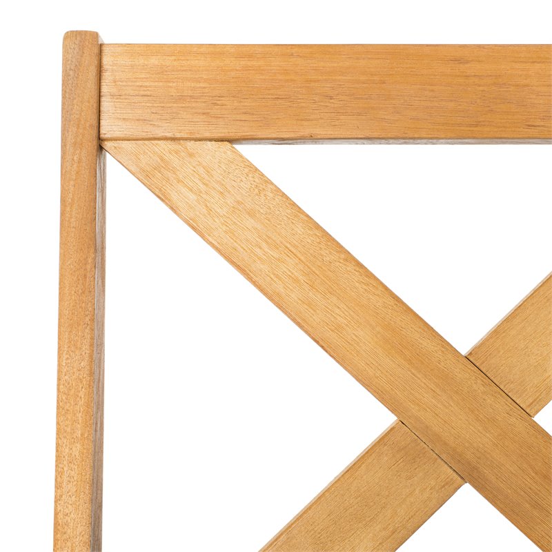 Safavieh Bruna 3-Piece Eucalyptus Wood Outdoor Bistro Set in Natural