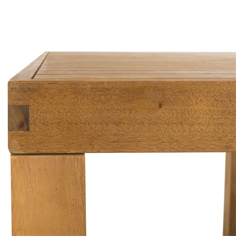 Safavieh Dario 3-Piece Eucalyptus Wood Dining Set with 2 Benches in Natural