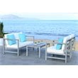Safavieh Montez 4-Piece Eucalyptus Wood Outdoor Set in Gray/Beige