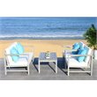 Safavieh Montez 4-Piece Eucalyptus Wood Outdoor Set in Gray/Beige