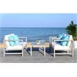Safavieh Montez 4-Piece Eucalyptus Wood Outdoor Set in Gray/Beige