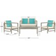 Safavieh Montez 4-Piece Eucalyptus Wood Outdoor Set in Gray/Beige