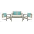 Safavieh Montez 4-Piece Eucalyptus Wood Outdoor Set in Gray/Beige
