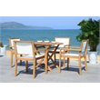 Safavieh Chante 5-Piece Round Eucalyptus Wood Table in Teak Natural