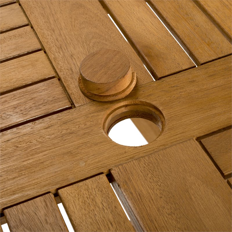 Safavieh Chante 5-Piece Round Eucalyptus Wood Table in Teak Natural