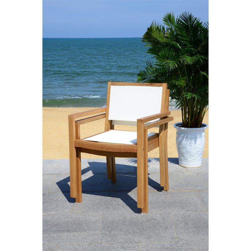 Safavieh Chante 5-Piece Round Eucalyptus Wood Table in Teak Natural