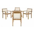 Safavieh Chante 5-Piece Round Eucalyptus Wood Table in Teak Natural