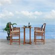 Safavieh Pate 3-Piece Wood/Polyester Bistro Set in Natural/White/Navy