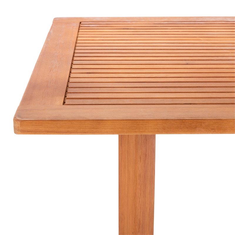 Safavieh Pate 3-Piece Wood/Polyester Bistro Set in Natural/Navy/Beige