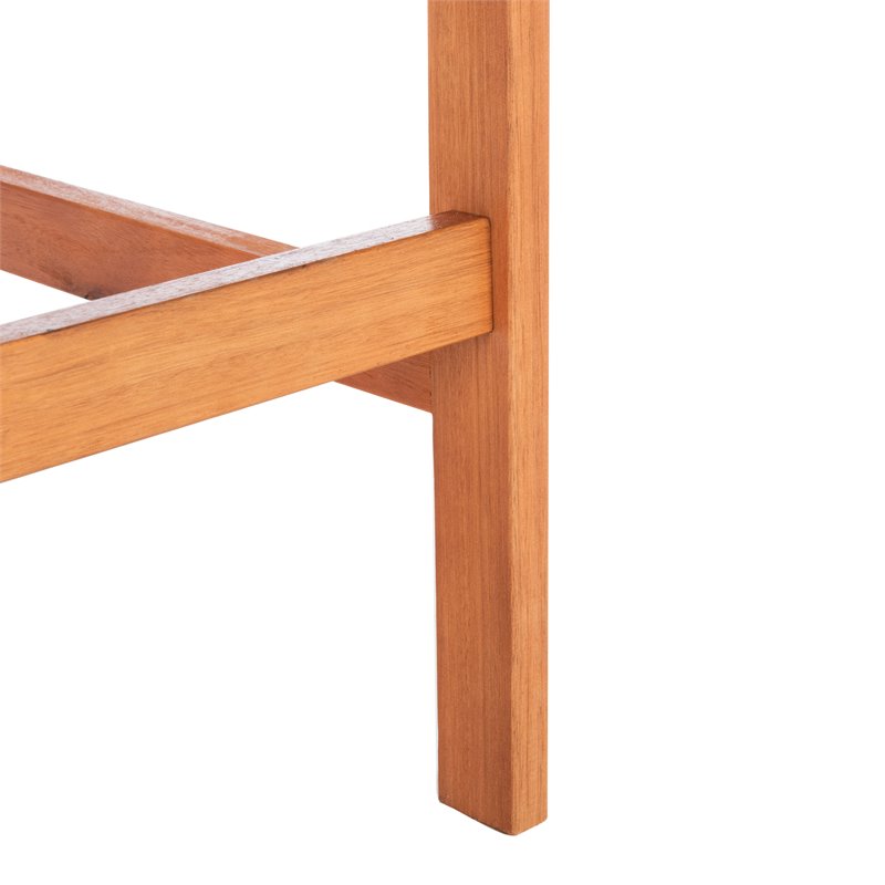 Safavieh Pate 3-Piece Wood/Polyester Bistro Set in Natural/Navy/Beige