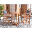 Safavieh Pate 3-Piece Wood/Polyester Bistro Set in Natural/Navy/Beige