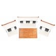 Safavieh Chaston 4-Piece Eucalyptus Wood/Polyester Living Set in Natural/Beige
