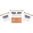Safavieh Chaston 4-Piece Eucalyptus Wood/Polyester Living Set in Natural/Navy