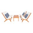 Safavieh Chaston 4-Piece Eucalyptus Wood/Polyester Living Set in Natural/Navy