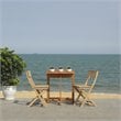 Safavieh Walten 3-Piece Teak/Wood Bistro Set with Flower Shelf in Natural