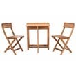 Safavieh Walten 3-Piece Teak/Wood Bistro Set with Flower Shelf in Natural