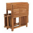 Safavieh Walten 3-Piece Teak/Wood Bistro Set with Flower Shelf in Natural