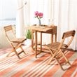 Safavieh Walten 3-Piece Teak/Wood Bistro Set with Flower Shelf in Natural