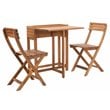Safavieh Walten 3-Piece Teak/Wood Bistro Set with Flower Shelf in Natural
