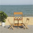 Safavieh Barley 3-Piece Teak/Wood Bistro Set with Flower Shelf in Natural