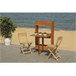Safavieh Barley 3-Piece Teak/Wood Bistro Set with Flower Shelf in Natural