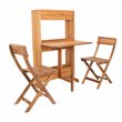 Safavieh Barley 3-Piece Teak/Wood Bistro Set with Flower Shelf in Natural